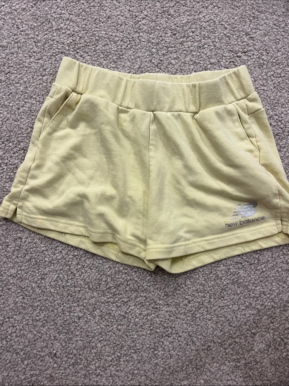 New Balance Girls Yellow Sweat Shorts